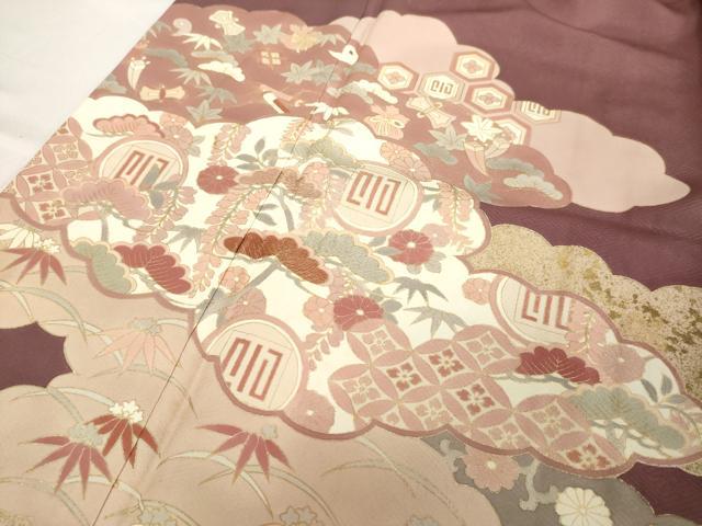 平和屋着物■豪華色留袖　作家物　雲重ね吉祥文　金彩　正絹　逸品　DAAY3924cd