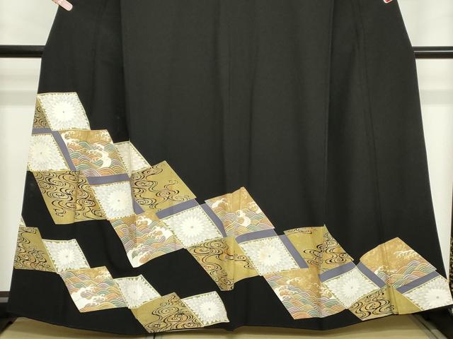 平和屋着物■豪華黒留袖　吉祥花菱文　暈し染め　金彩　正絹　逸品　DAAY3959cd