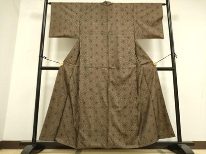 平和屋着物●本場大島紬　9マルキ　麻の葉文様　正絹　逸品　DAAY2445op