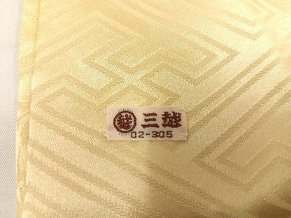 平和屋着物●豪華振袖・長襦袢(無双仕立て)セット 駒刺繍 檜扇花文 金彩 三越扱い ロング丈 正絹 逸品 AABC3704ph