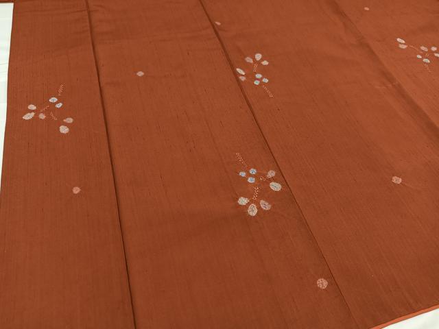 平和屋着物●上質な小紋　紬地　絞り　舞花文　正絹　逸品　AABC4477ph