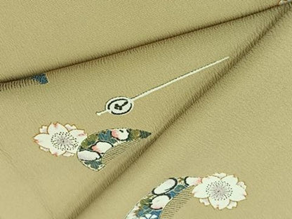 平和屋着物▽小紋 単衣 舞花文 洗える着物 AABC6763jh