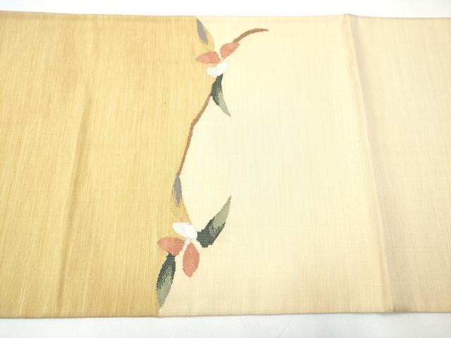 平和屋着物●太鼓柄袋帯　すくい織　枝花文　金銀糸　正絹　逸品　CAAZ4123hy