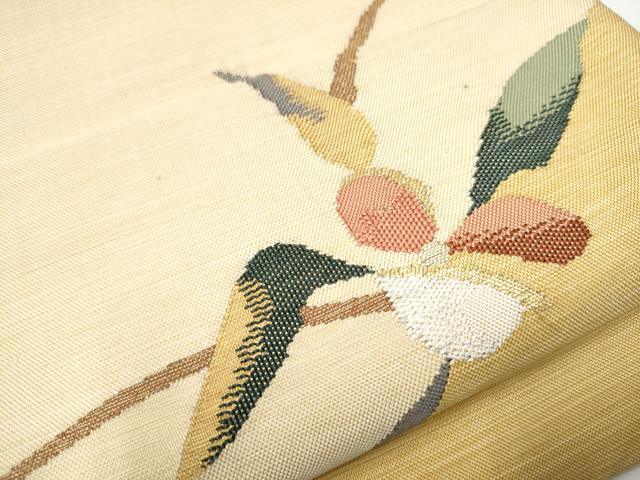 平和屋着物●太鼓柄袋帯　すくい織　枝花文　金銀糸　正絹　逸品　CAAZ4123hy