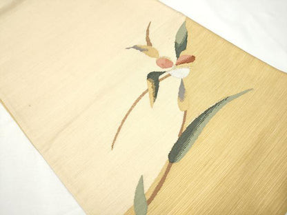 平和屋着物●太鼓柄袋帯　すくい織　枝花文　金銀糸　正絹　逸品　CAAZ4123hy