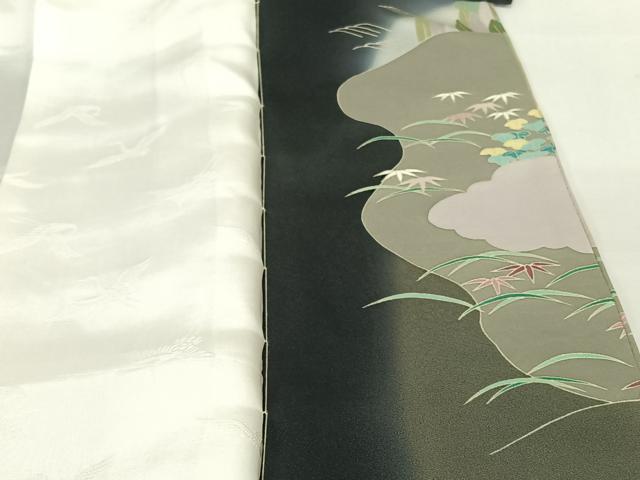 平和屋着物●豪華黒留袖　友禅　作家物　華峰　松竹梅風景文　暈し染め　正絹　逸品　AABC0174zg