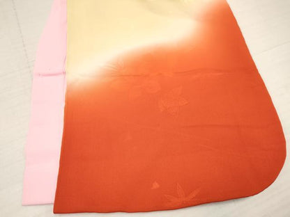 平和屋着物[]七五三　女の子　３歳　祝着　三つ身　草花地紋　暈し染め　逸品　DAAY3098ma