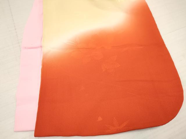 平和屋着物[]七五三　女の子　３歳　祝着　三つ身　草花地紋　暈し染め　逸品　DAAY3098ma