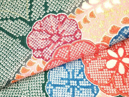 平和屋着物[]七五三　女の子　３歳　祝着　三つ身　花蝶文　暈し染め　金彩　洗える着物　DAAY3116ma