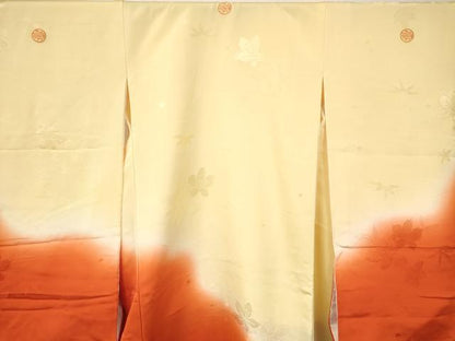 平和屋着物[]七五三　女の子　３歳　祝着　三つ身　草花地紋　暈し染め　逸品　DAAY3098ma