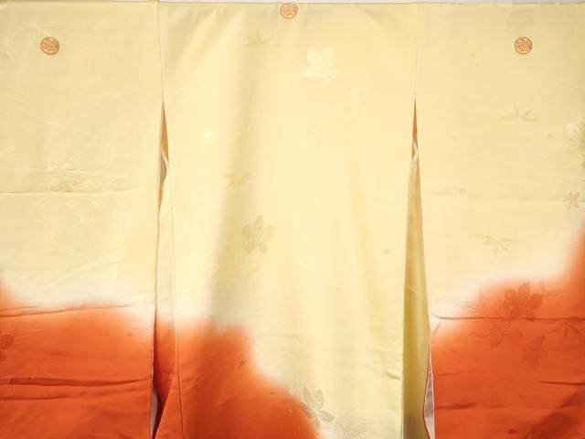 平和屋着物[]七五三　女の子　３歳　祝着　三つ身　草花地紋　暈し染め　逸品　DAAY3098ma