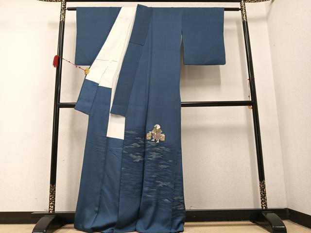 平和屋着物●友禅作家 藤井一乃和 色留袖 手描き 童子 金糸 正絹 逸品 AABC6061ph
