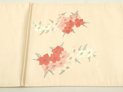 平和屋着物◎太鼓柄袋帯　総刺繍　枝垂れ花文　銀糸　正絹　逸品　DAAY6154ea