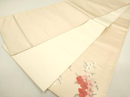 平和屋着物◎太鼓柄袋帯　総刺繍　枝垂れ花文　銀糸　正絹　逸品　DAAY6154ea