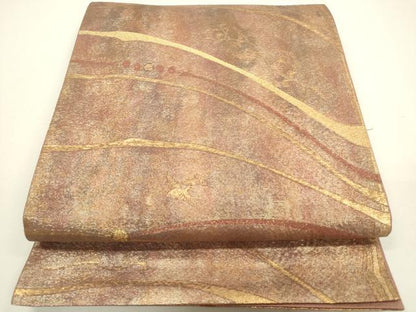 平和屋着物◎六通柄袋帯 花唐草文 金糸 正絹 逸品 DAAY6235ea