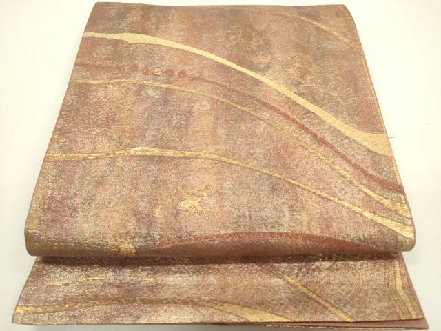 平和屋着物◎六通柄袋帯 花唐草文 金糸 正絹 逸品 DAAY6235ea