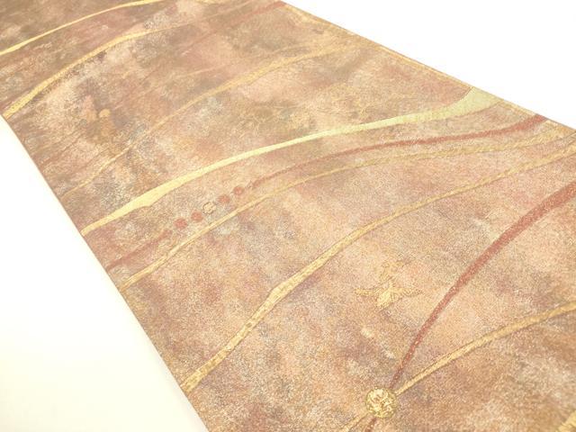 平和屋着物◎六通柄袋帯 花唐草文 金糸 正絹 逸品 DAAY6235ea