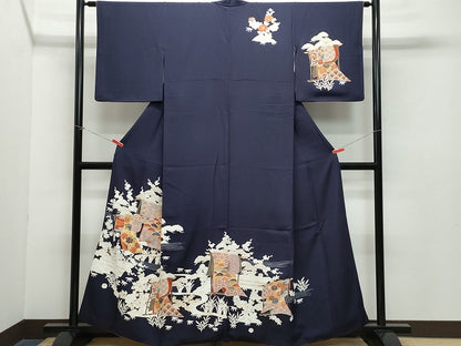 平和屋着物●創業460年・千總　訪問着　誰が袖花文　金彩　小田急百貨店扱い　正絹　逸品　CAAZ1197vf