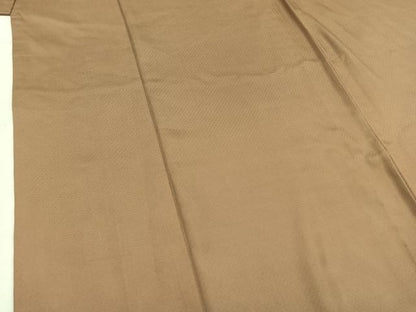 平和屋着物▽お召　単衣　白茶色　正絹　逸品　AABC8682jh