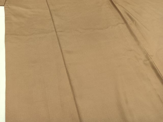 平和屋着物▽お召　単衣　白茶色　正絹　逸品　AABC8682jh