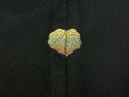 平和屋着物▽訪問着 単衣 駒刺繍 舞扇文 金糸 正絹 逸品 AABC7514jh