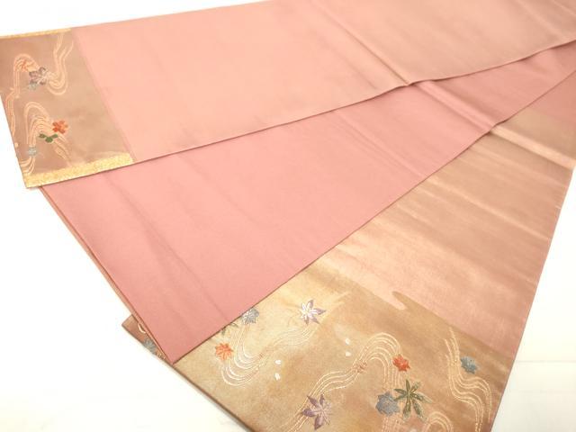 平和屋着物◎太鼓柄袋帯　唐織　流水花文　金糸　正絹　逸品　DAAY8583cd