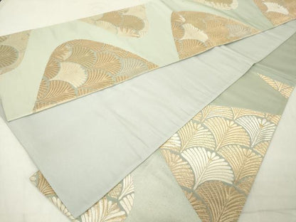 平和屋着物◎六通柄袋帯　唐織　青海波松文　金銀糸　正絹　逸品　DAAY8561cd