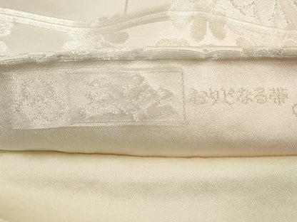 平和屋着物◎全通柄袋帯　花尽くし　銀糸　正絹　逸品　DAAY8576cd