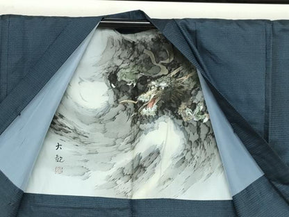 平和屋着物●男性 本場大島紬 アンサンブル 100亀甲 総詰め 正絹 逸品 DAAY5423ud
