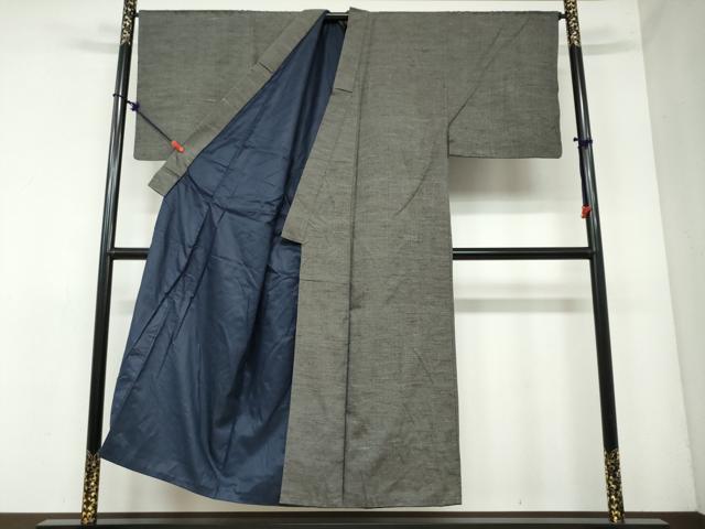 平和屋着物●男性 紬 アンサンブル 長羽織 160亀甲 正絹 逸品 DAAY5425ud