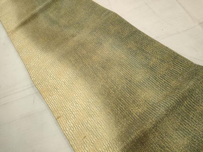 平和屋着物▼六通柄袋帯　霞文　金通し地　正絹　逸品　AABC6292wj