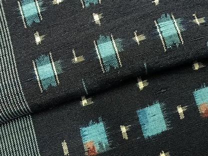 平和屋着物▽上質な紬 単衣 間道 正絹 逸品 未使用 AABC3806fy