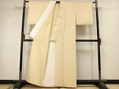 平和屋着物▽上質な小紋 単衣 杢目文 正絹 逸品 AABC3782fy