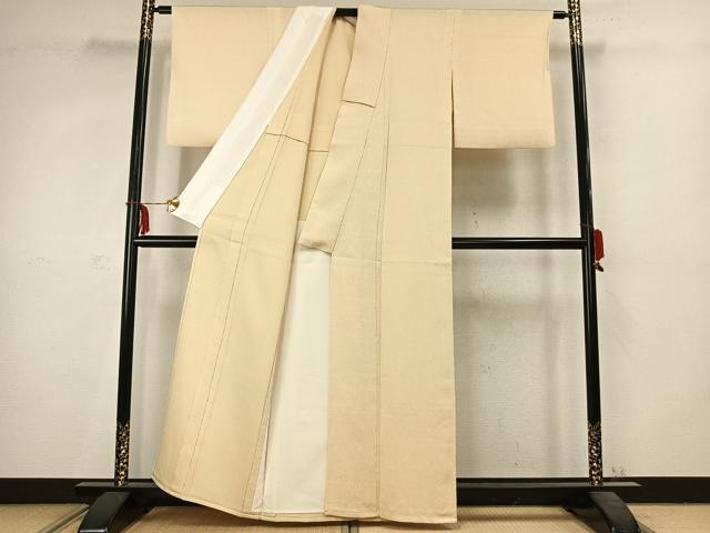 平和屋着物▽上質な小紋 単衣 杢目文 正絹 逸品 AABC3782fy