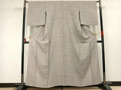 平和屋着物▽上質な小紋 単衣 霞文 正絹 逸品 AABC3771fy