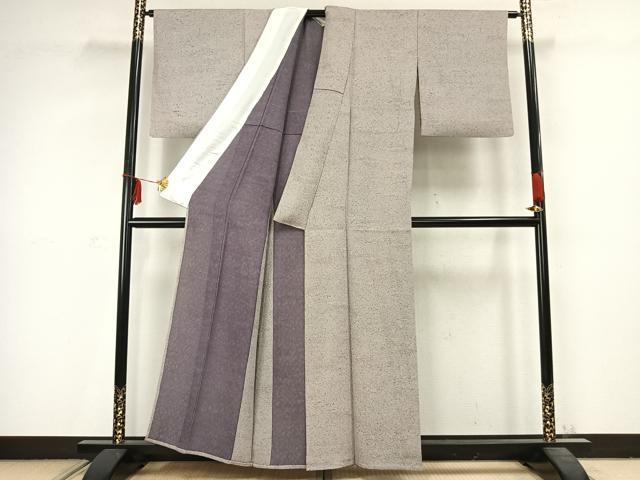 平和屋着物▽上質な小紋 単衣 霞文 正絹 逸品 AABC3771fy
