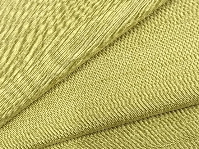 平和屋着物▽男性 紬 単衣 色無地 枯草色 三越扱い キングサイズ 正絹 逸品 AABC3787fy