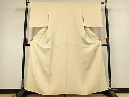 平和屋着物▽上質な小紋 単衣 杢目文 正絹 逸品 AABC3782fy