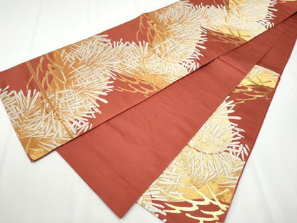 平和屋着物●西陣　川島織物　六通柄　本袋帯　唐織　松　金糸　正絹　逸品　CAAZ4265hy