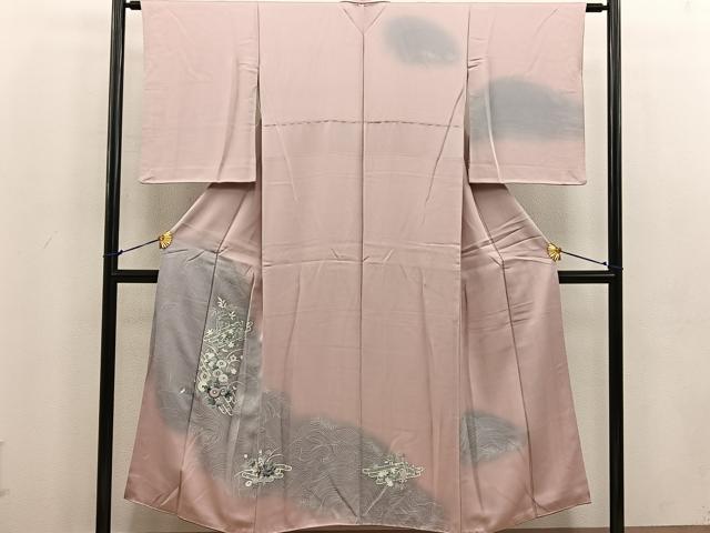 平和屋着物■訪問着 草花文 暈し染め 正絹 逸品 BAAV6076mz