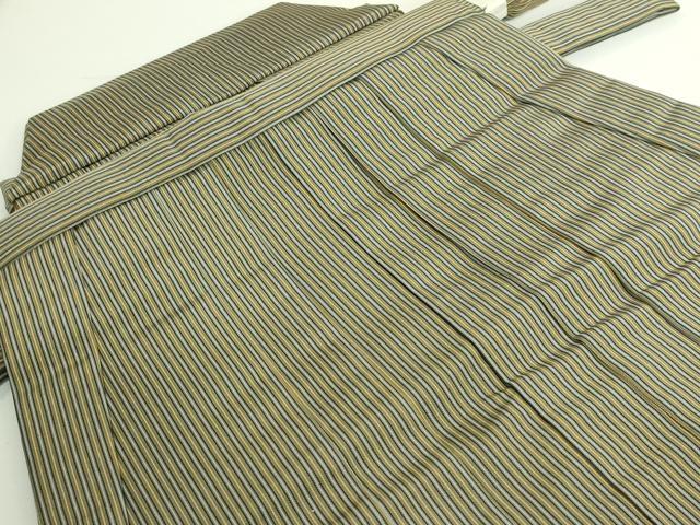 平和屋着物●極上 男性 馬乗り袴 精巧仕舞平 縞 逸品 DZAB1540kh5