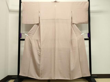 平和屋着物●上質な色無地　灰桜色　正絹　逸品　CAAY8374gh