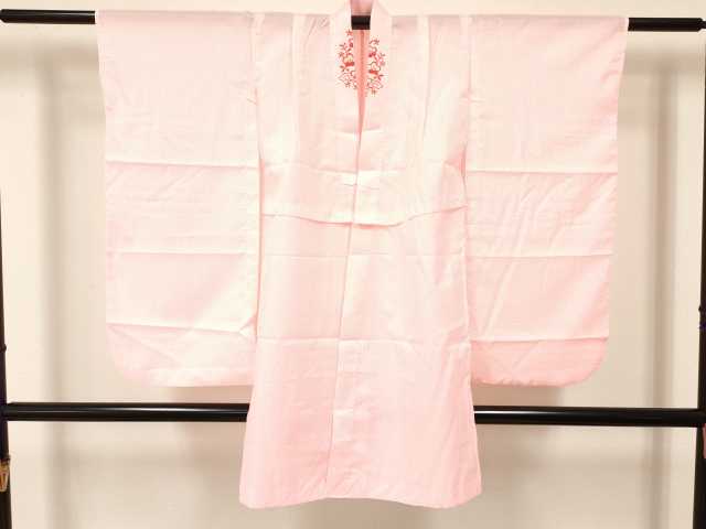 平和屋着物[]七五三　女の子　７歳　祝着　四つ身　襦袢(単衣・半衿刺繍)・袋帯セット　駒刺繍　花蝶雪芝文　金彩　逸品　DAAY3120ma