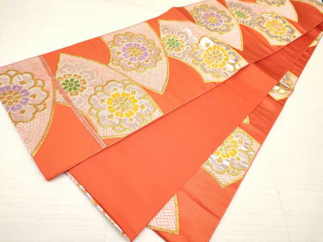 平和屋着物[]七五三　女の子　７歳　祝着　四つ身　襦袢(単衣・半衿刺繍)・袋帯セット　駒刺繍　花蝶雪芝文　金彩　逸品　DAAY3120ma