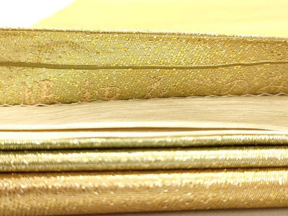 平和屋着物◎全通柄袋帯　螺鈿花ごのみ　金糸　正絹　逸品　AABC3048dt