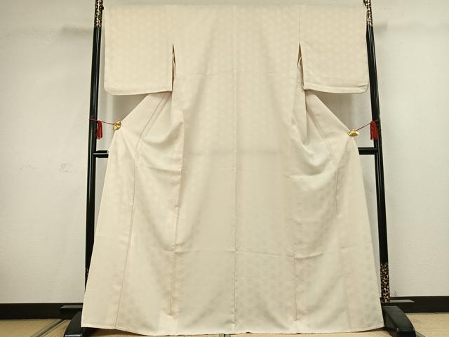 平和屋着物▽撫松庵 色無地 単衣 草花地紋 砥粉色 洗える着物