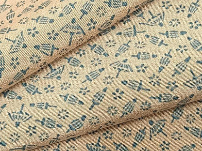 平和屋着物▽上質な小紋 単衣 番傘 正絹 逸品 AABC3846fy