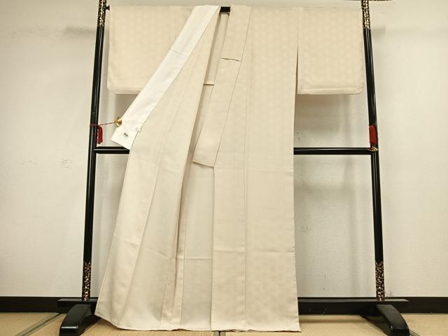 平和屋着物▽撫松庵 色無地 単衣 草花地紋 砥粉色 洗える着物 AABC3856fy