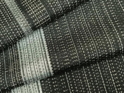 平和屋着物▽上質な紬 単衣 間道 ロング丈 正絹 逸品 AABC3854fy