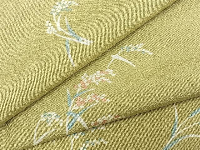 平和屋着物▽上質な小紋 単衣 草花文 ますいわ屋扱い 正絹 逸品 AABC3850fy